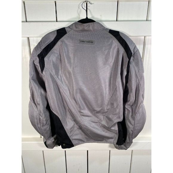 First Gear Men's Protective Riding Jacket Gray Black Size Medium - Picture 2 of 8